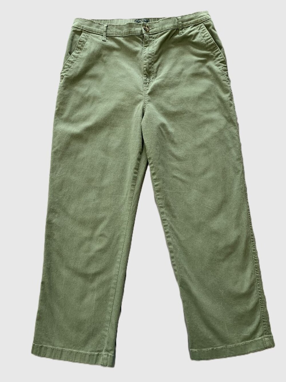 G.H.Bass & Co. Green Women Pants Cargo Straight Leg Elastic Waist Size 12